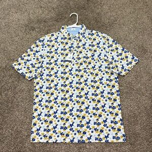 NWT Johnnie O Hangin Out Men’s Polo Shirt Print Cotton Short Sleeve Stretch Golf